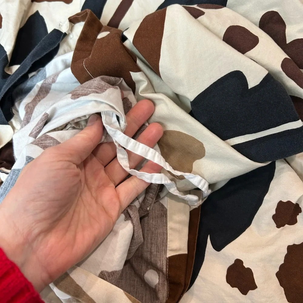 Marimekko Floral Duvet Cover in Cream, Brown, and Black